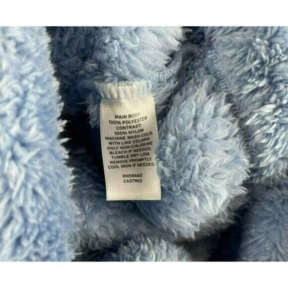 BP Womens Fuzzy Hooded Pullover Sweatshirt Blue & White Size S - Picture 4 of 8